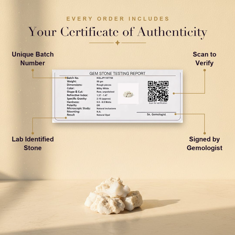 Jal Pravah Opal - certificate of authenticity