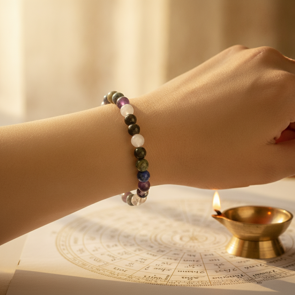 Astrologer's Cosmic Bracelet in use