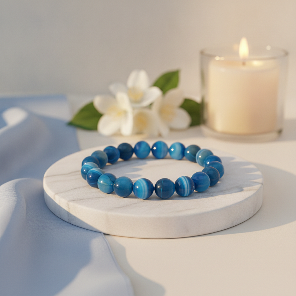 Blue Agate Bracelet — lifestyle hero