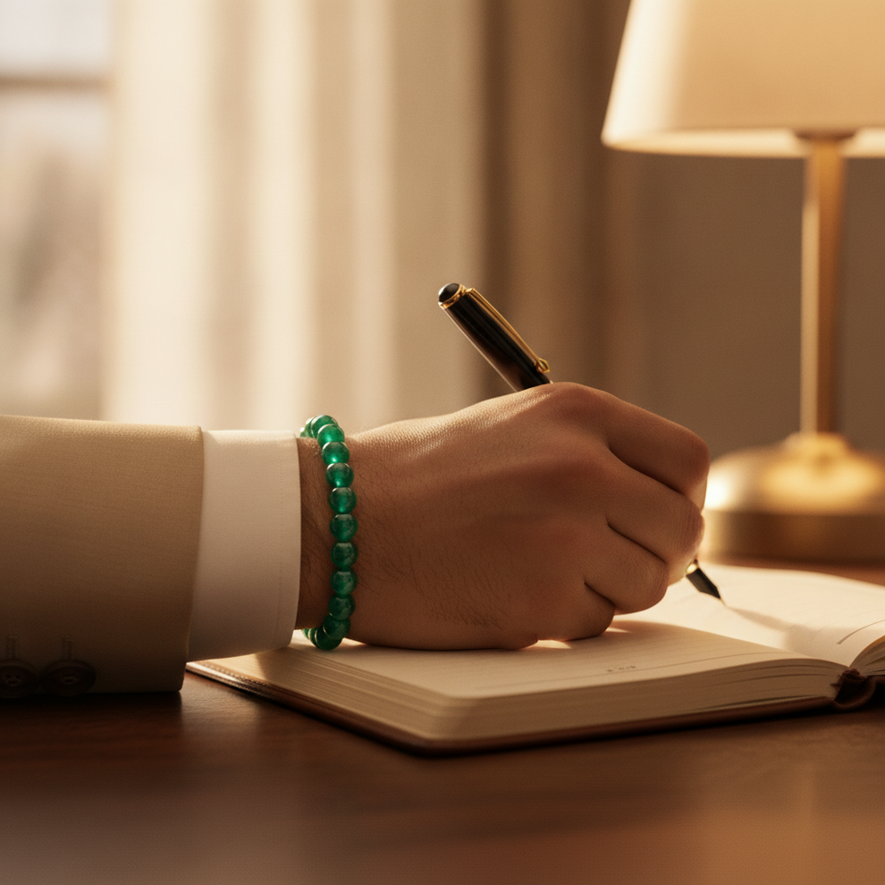Green Aventurine Bracelet worn