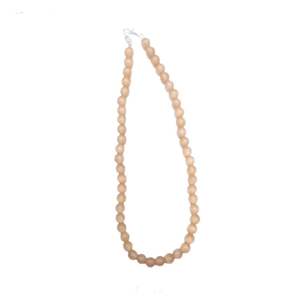 Aura Cream Selenite Mala (16 inch, Natural & Energised)