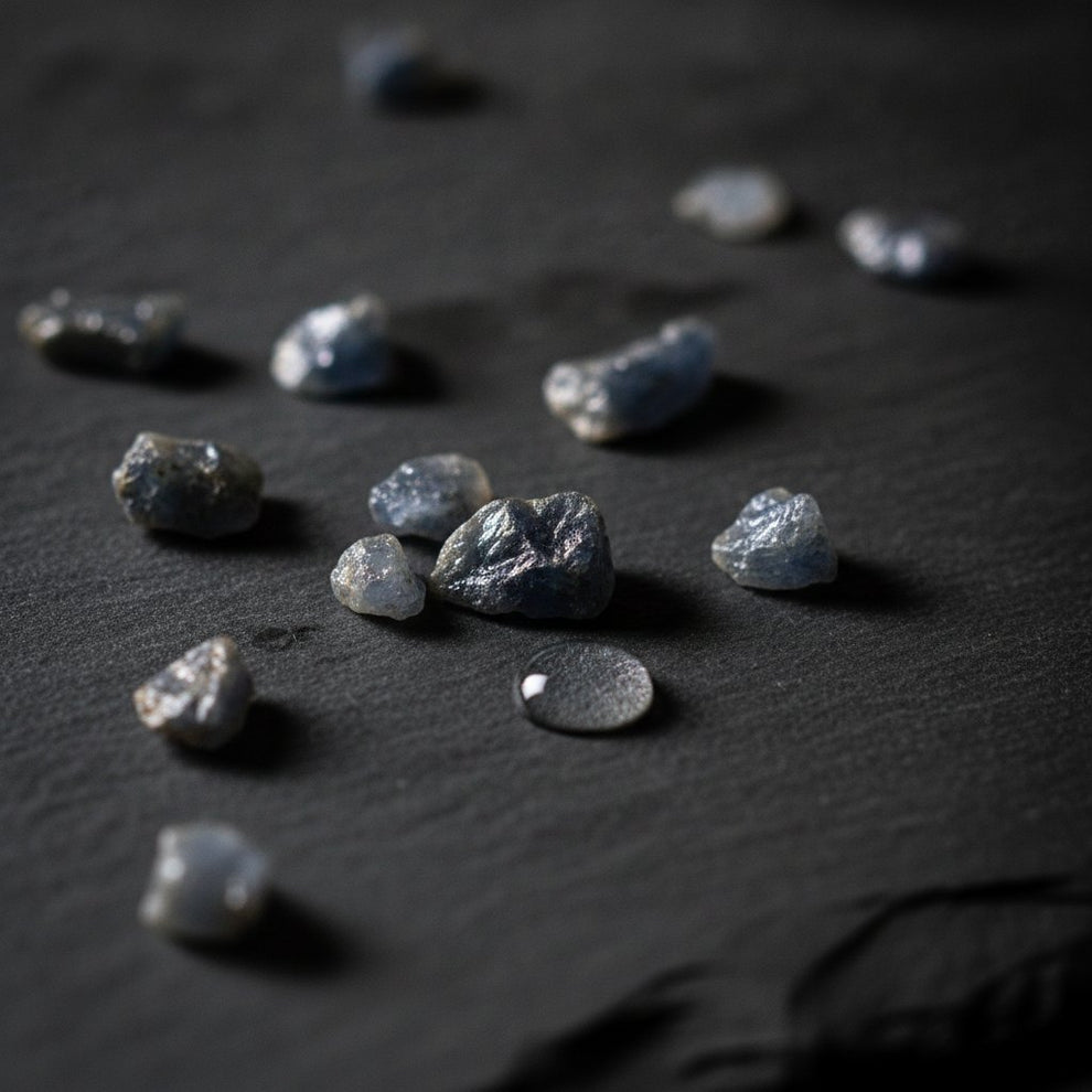 Jal Pravah Blue Sapphire - macro