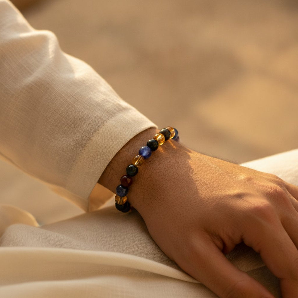 Shadow Shield Bracelet worn on wrist