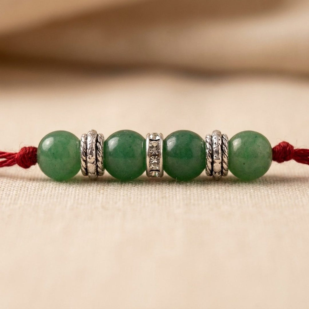 Harit Jade Rakhi natural stone detail