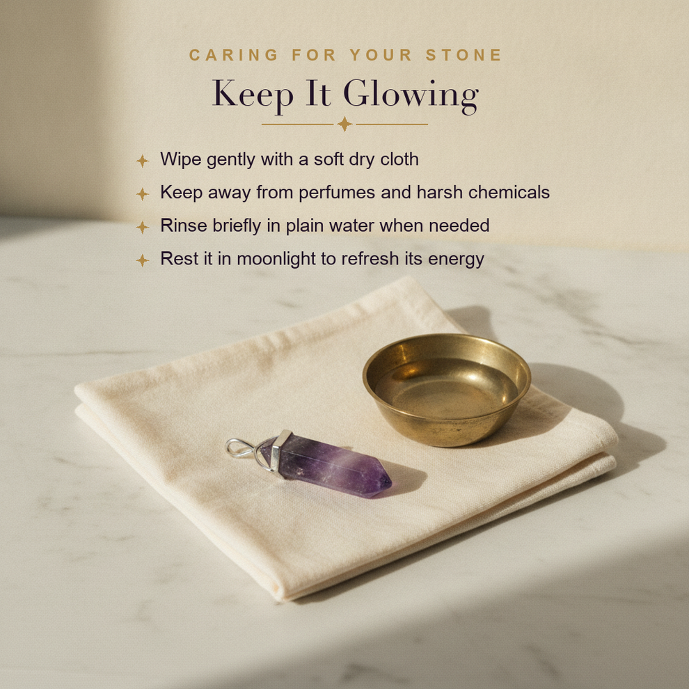 Amethyst Heart Pendant — care guide
