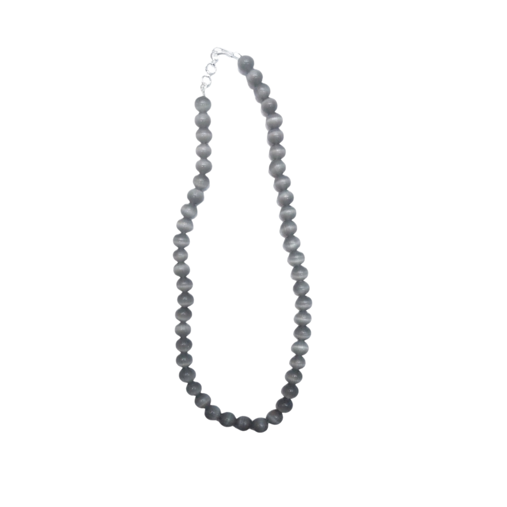 Aura Gray Selenite Mala (16 inch, Natural & Energised)