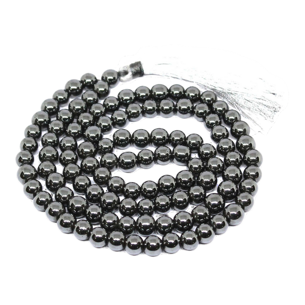 Aura Hematite Jap Mala (108 Beads, Energised)