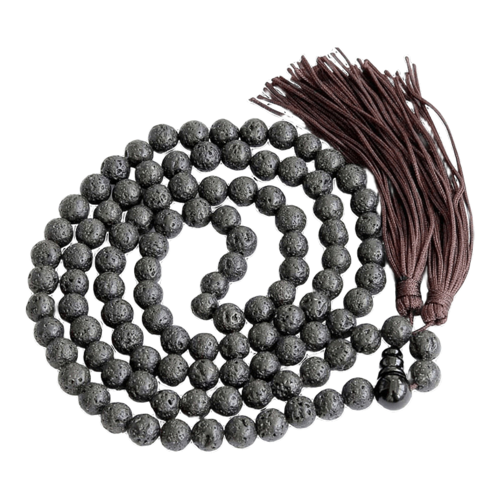 Aura Lava Stone Jap Mala (108 Beads, Energised)