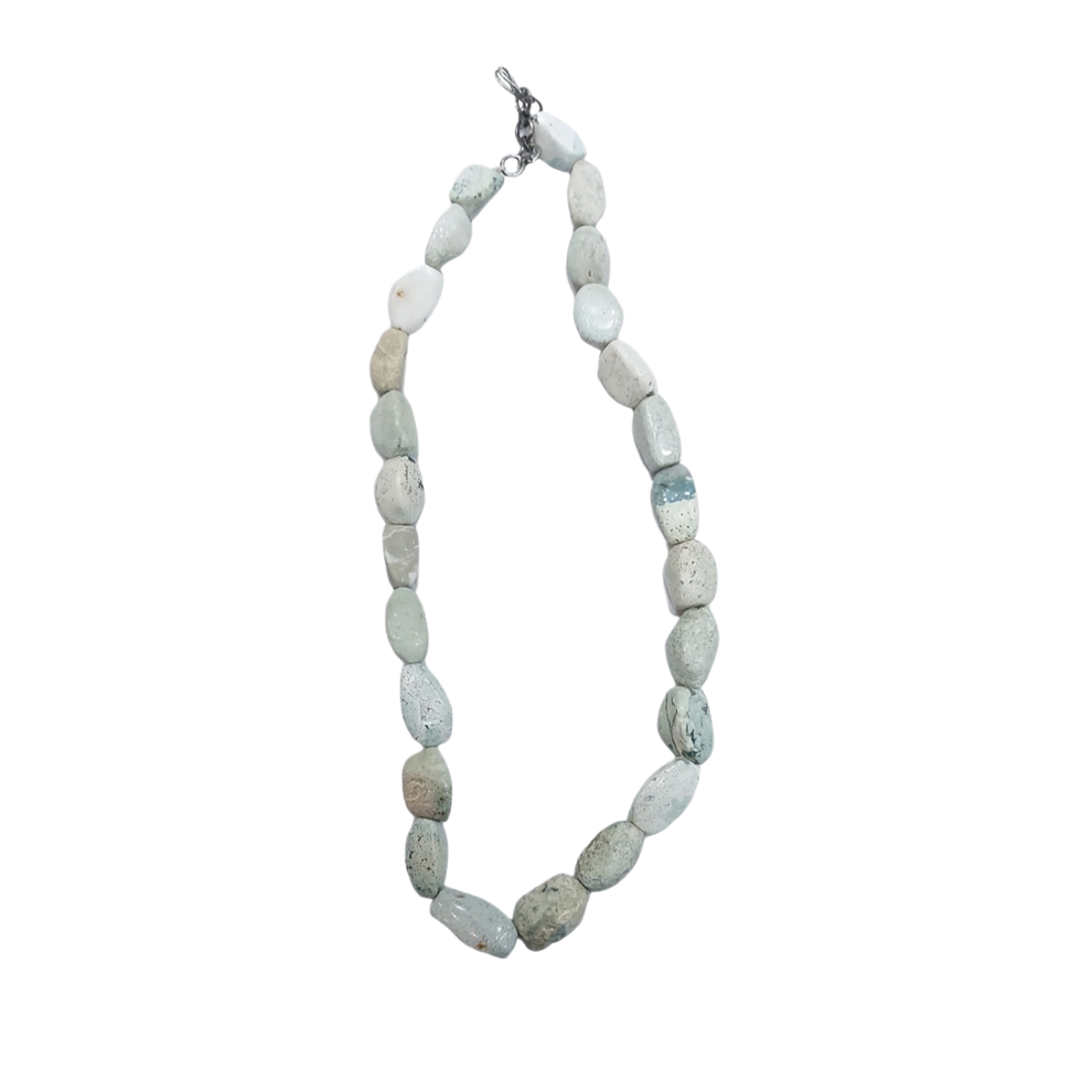Aura Light Blue Hakik Mala (16 inch, Natural & Energised)