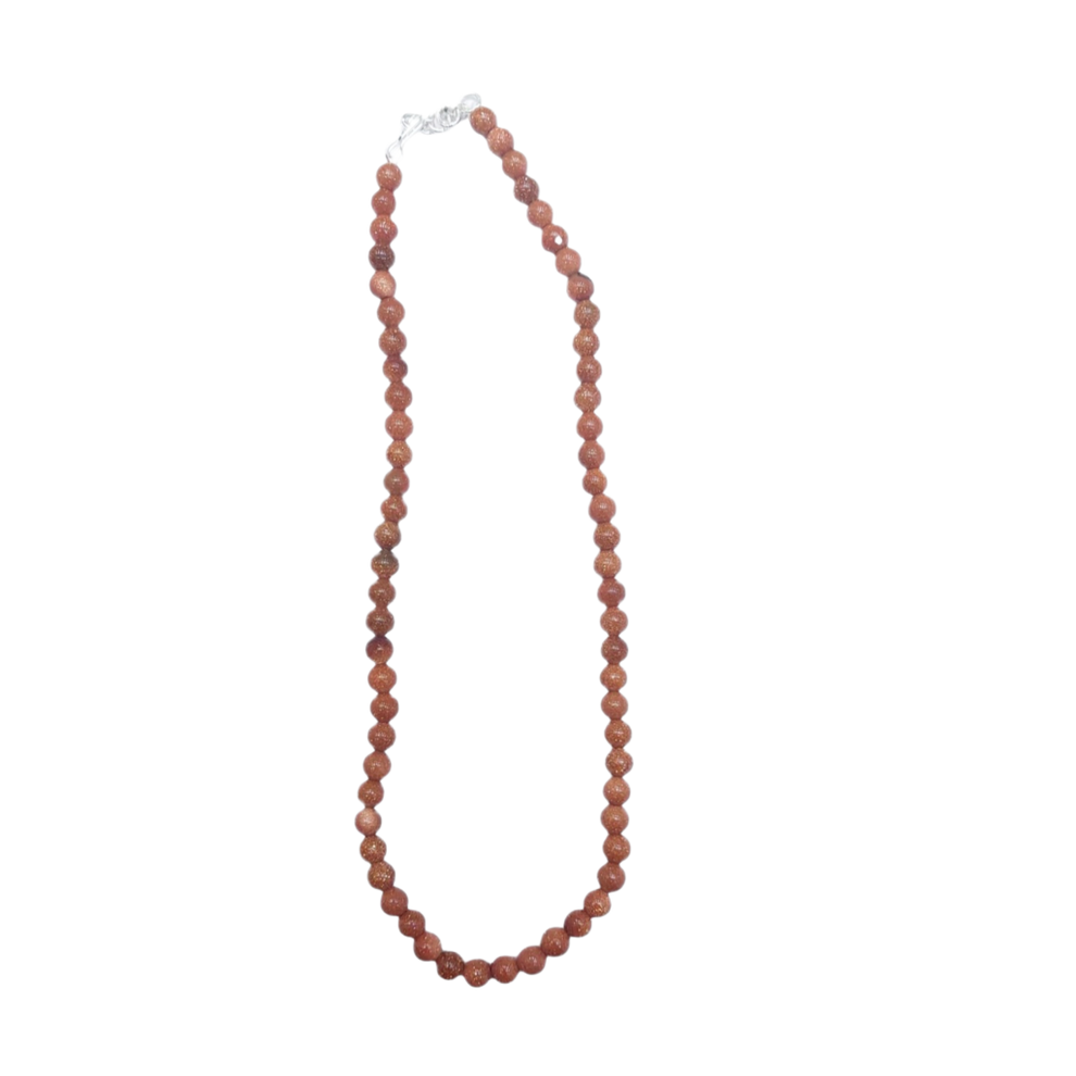 Aura Goldstone Mala (16 inch, Natural & Energised)