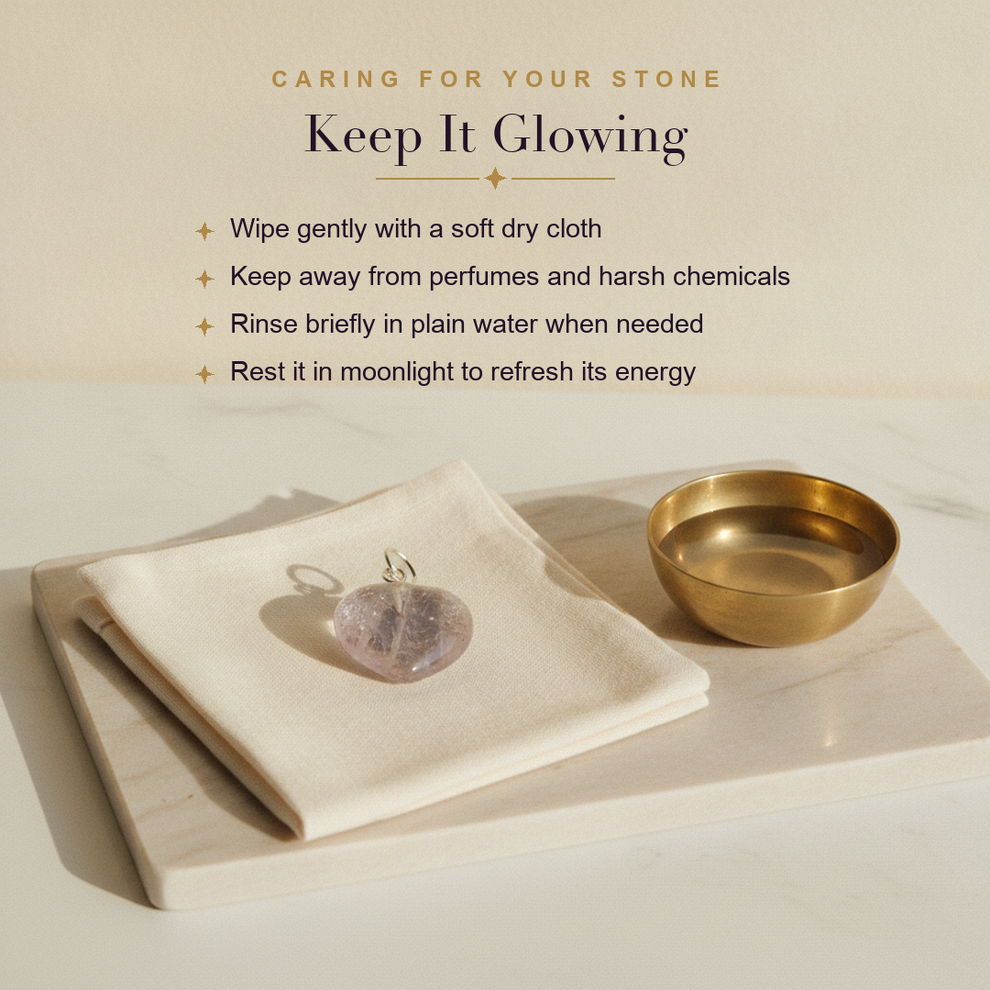 Rose Quartz Heart Pendant — care guide