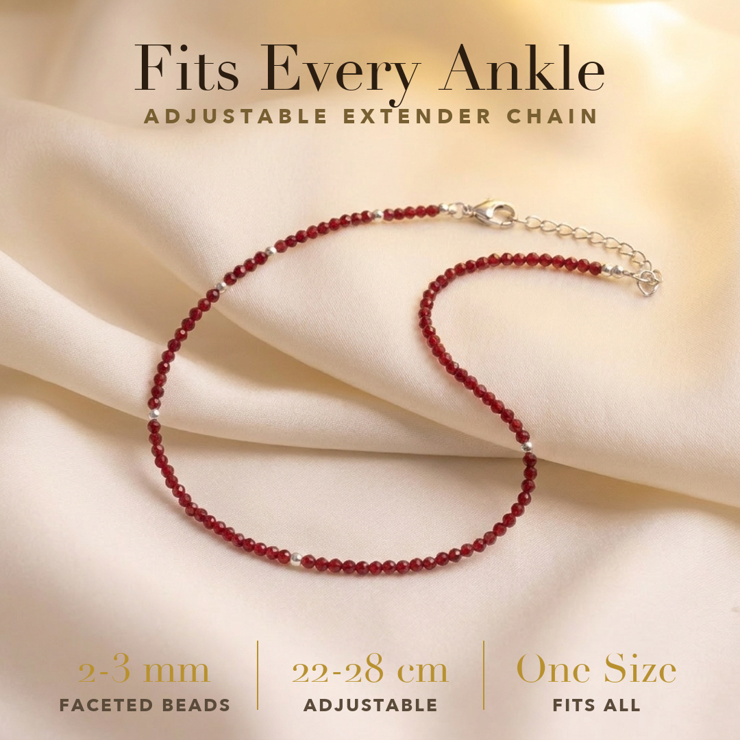 Passion Garnet Anklet size and fit