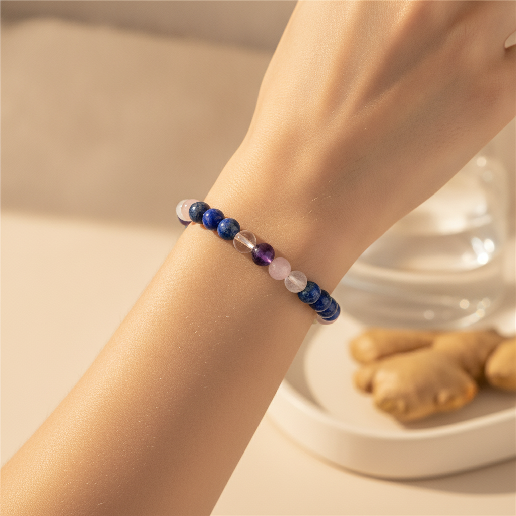 Migraine & Vertigo Relief Bracelet in use