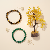 Business Success Combo (Tiger Eye Bracelet + Green Aventurine Bracelet + Citrine Crystal)