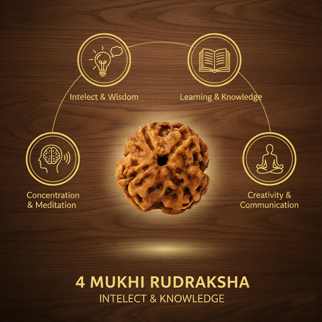 Benefits of 4 Mukhi Rudraksha