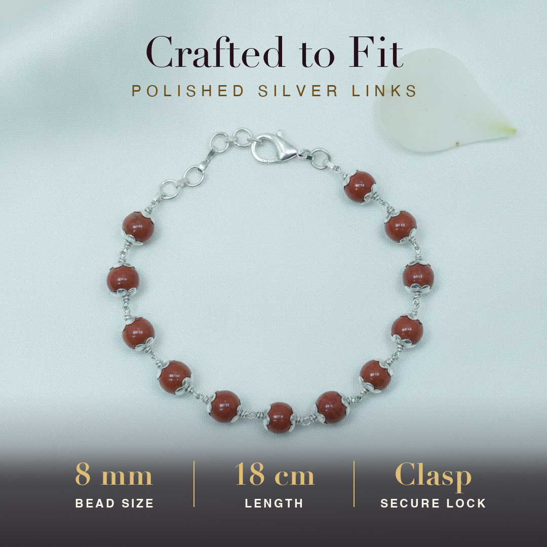 Red Jasper Silver Bracelet size and fit