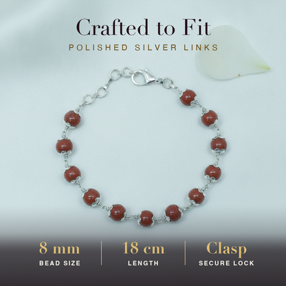 Red Jasper Silver Bracelet size and fit