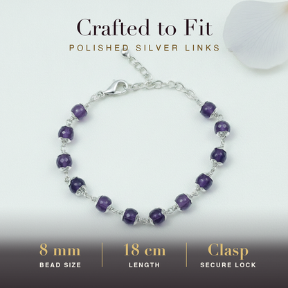 Amethyst Silver Bracelet size and fit