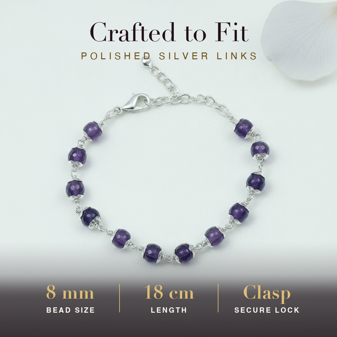 Silver Amethyst Bracelet size and fit