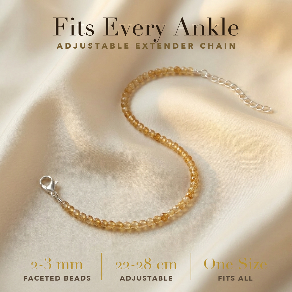 Radiant Citrine Anklet size and fit