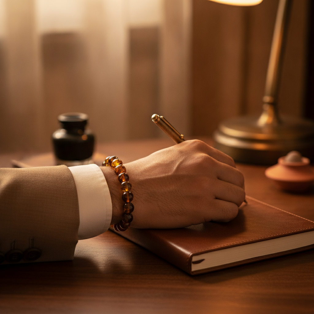 Amber Bracelet worn on wrist
