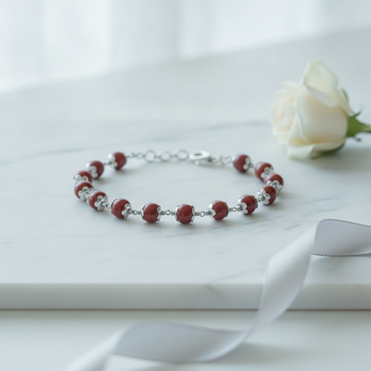 Red Jasper Silver Bracelet lifestyle hero