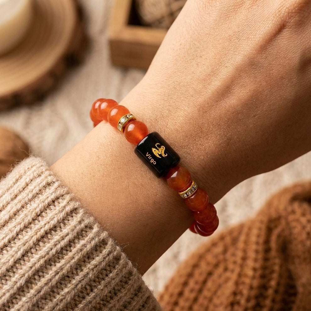 Virgo Zodiac Bracelet worn on wrist
