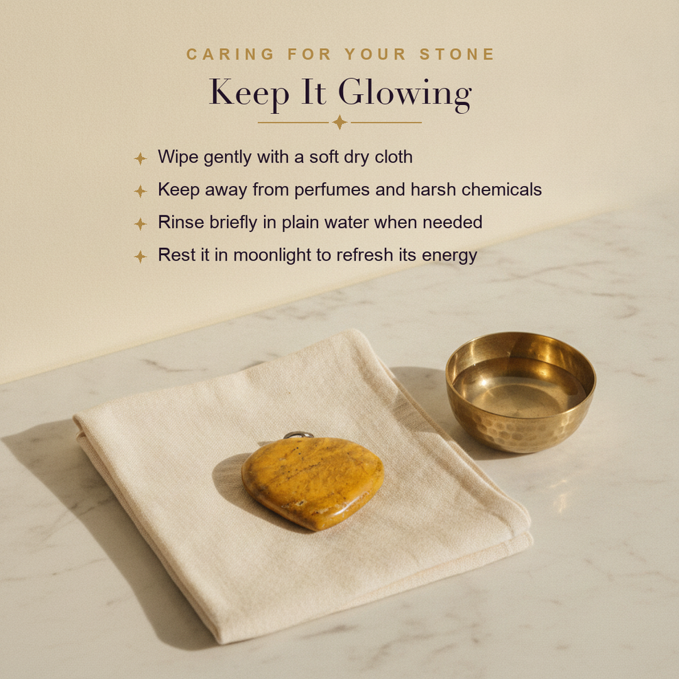 Yellow Jasper Heart Pendant — care guide