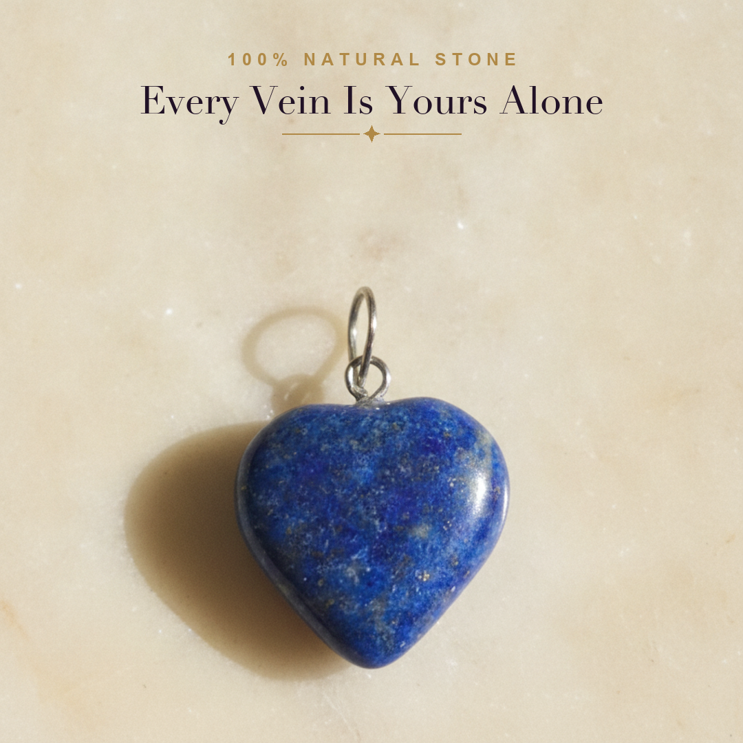 Lapis Lazuli Heart Pendant — natural stone macro
