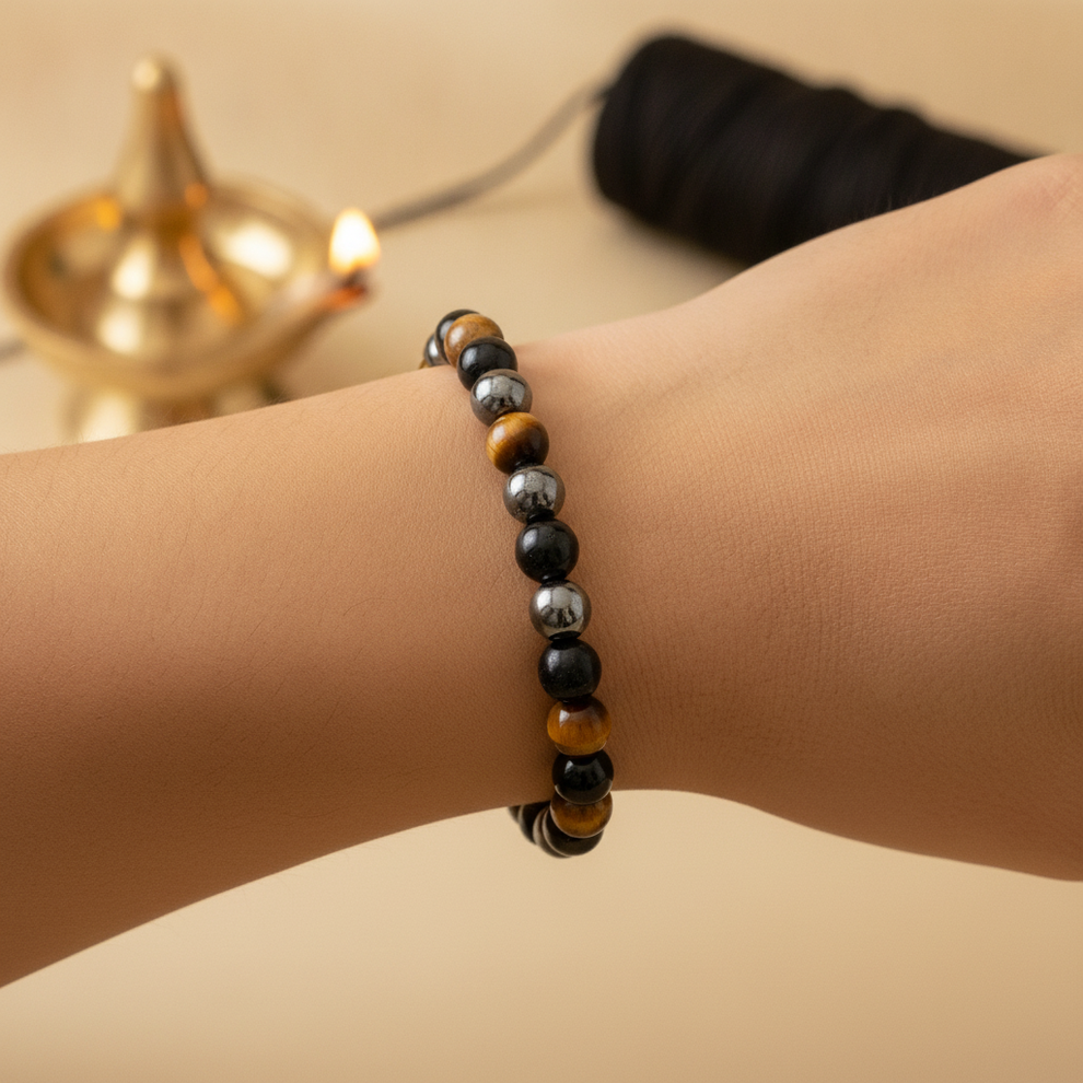 Triple Protection Bracelet in use