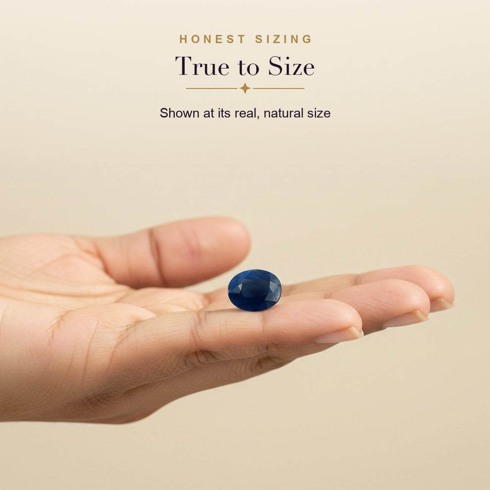 Blue Sapphire (Neelam) — true to size