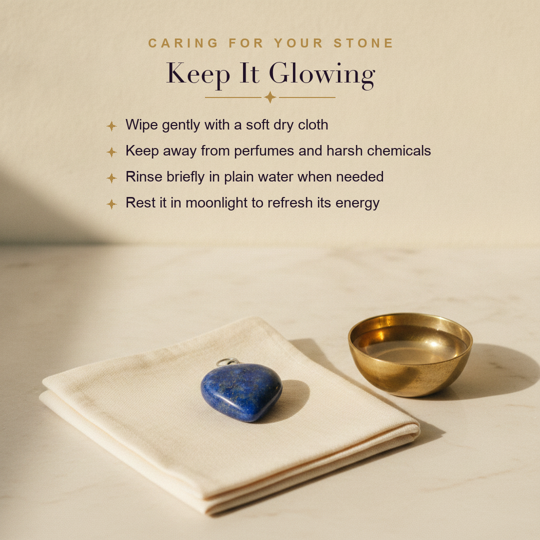 Lapis Lazuli Heart Pendant — care guide