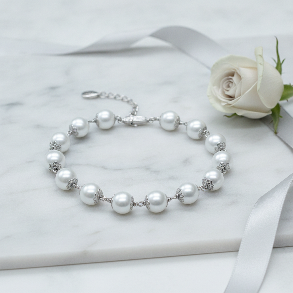 Silver Pearl Bracelet — For Sister