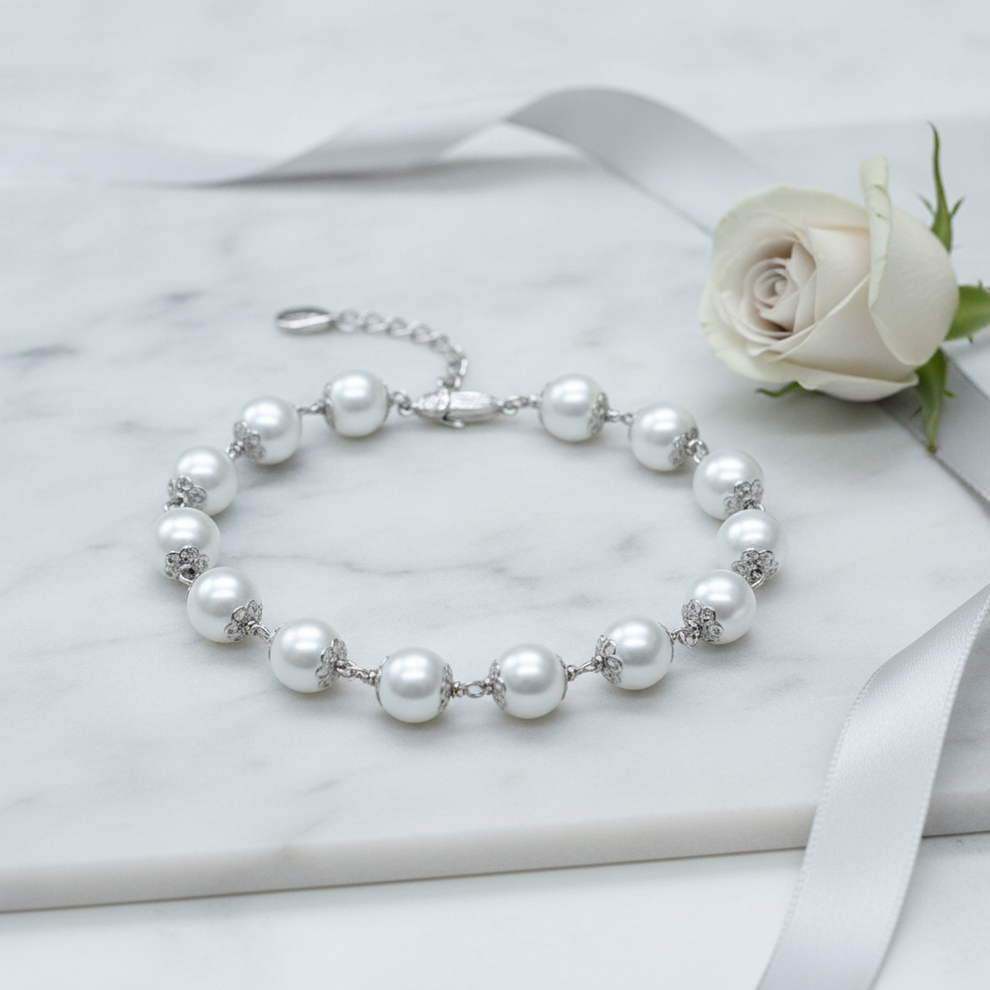 Silver Pearl Bracelet — For Sister