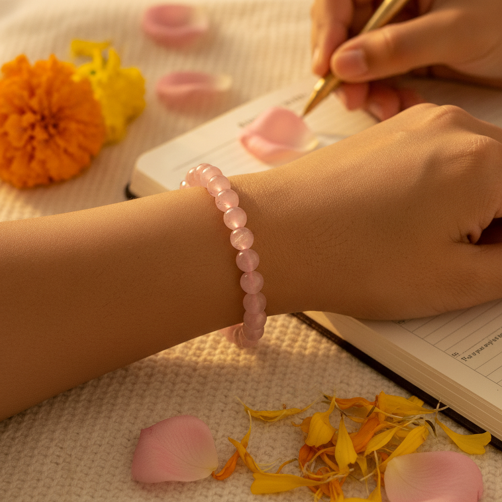 Rhodonite Bracelet worn