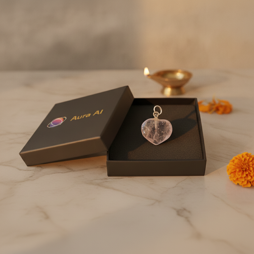 Premium packaging — Rose Quartz Heart Pendant