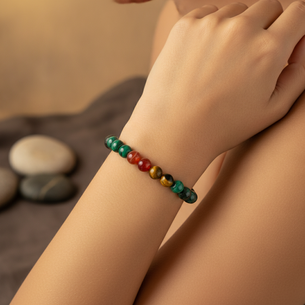 Male Health Bracelet in use