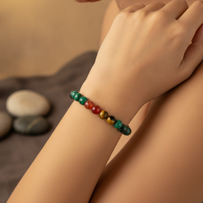 Male Health Bracelet in use