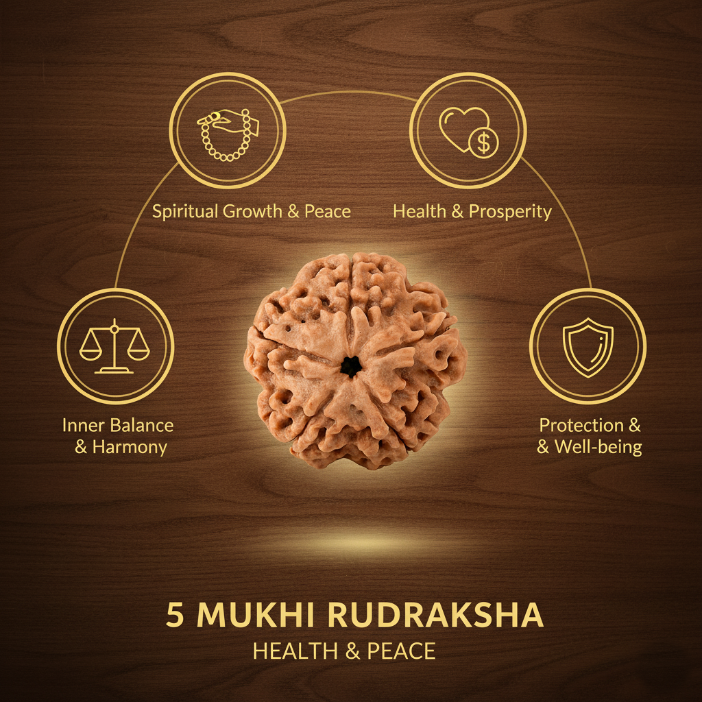 Benefits of 5 Mukhi Rudraksha