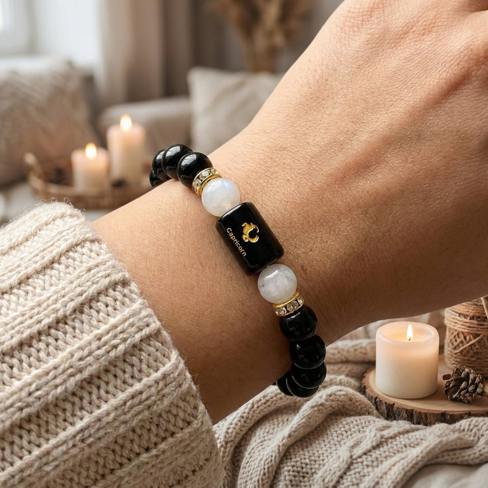 Capricorn Zodiac Bracelet worn on wrist