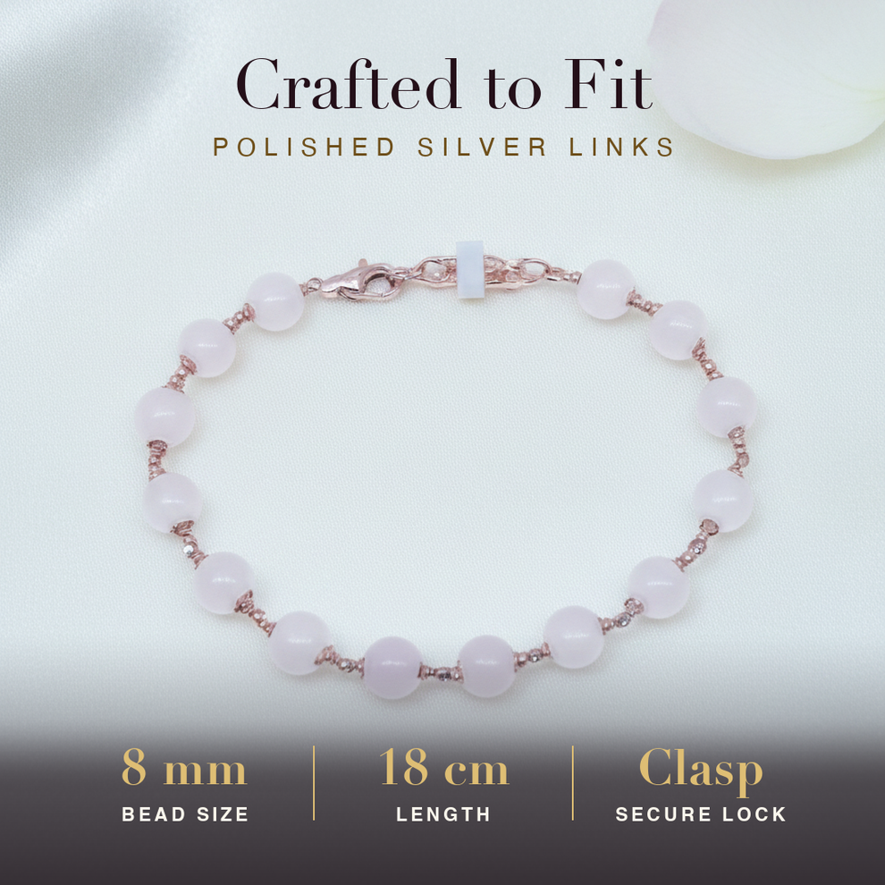 Silver Rose Quartz Bracelet size and fit