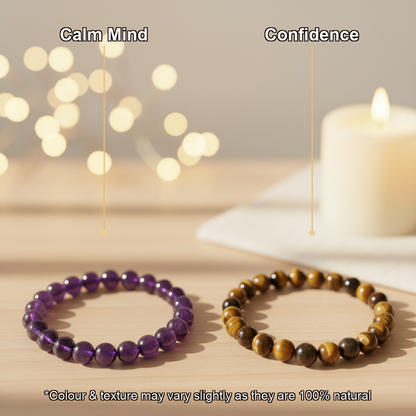 Aura Starter Duo (Amethyst + Tiger Eye Bracelet)