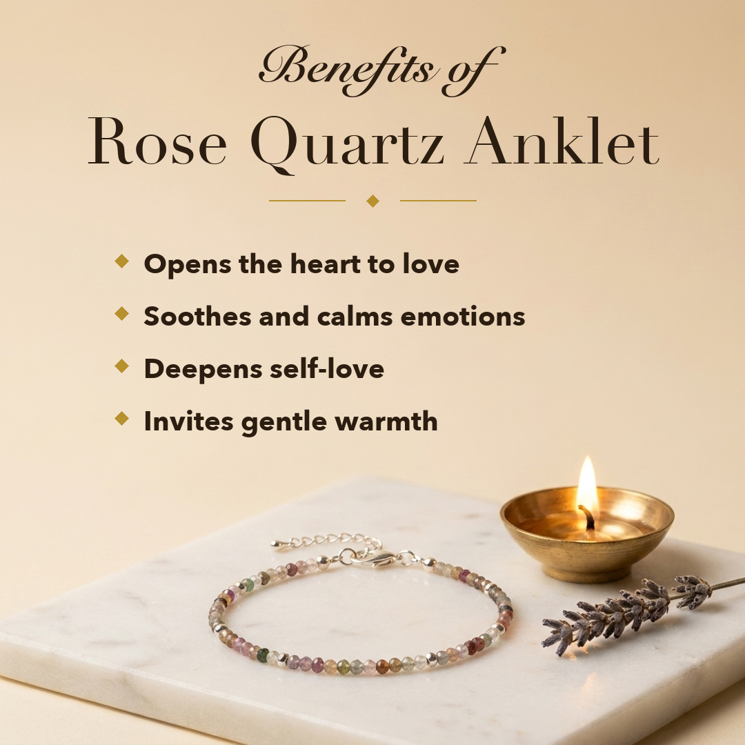 Love Rose Quartz Anklet benefits