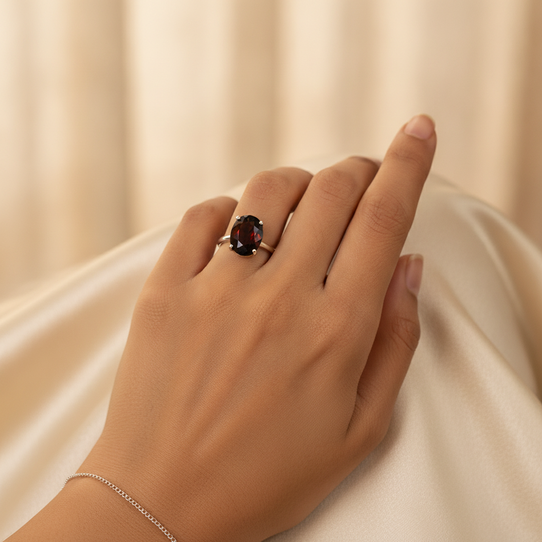 Gomedh (Hessonite) — worn ring