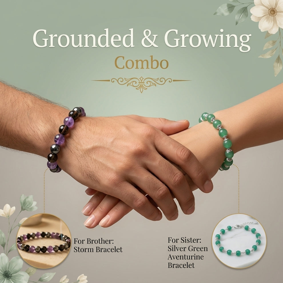 Storm & Silver Green Aventurine Rakhi Combo