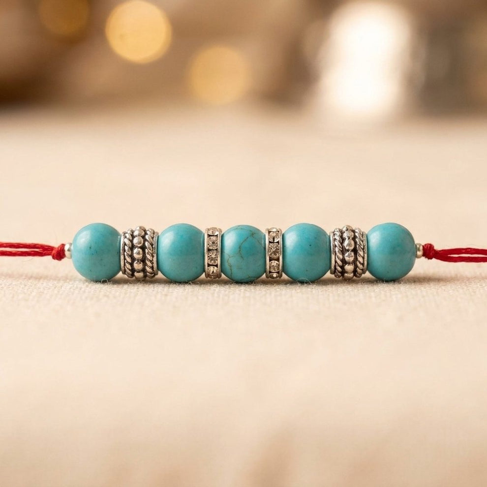 Firoza Rakhi natural stone detail