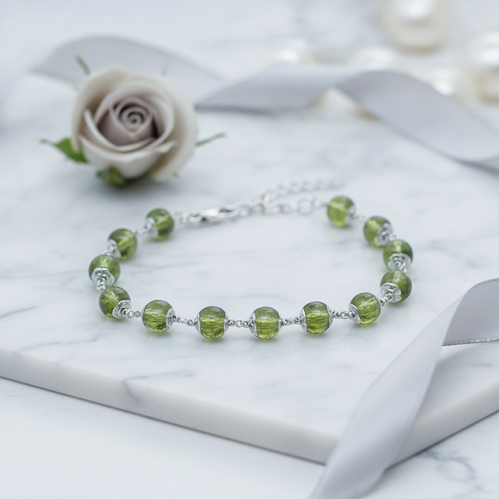 Silver Peridot Bracelet — For Sister
