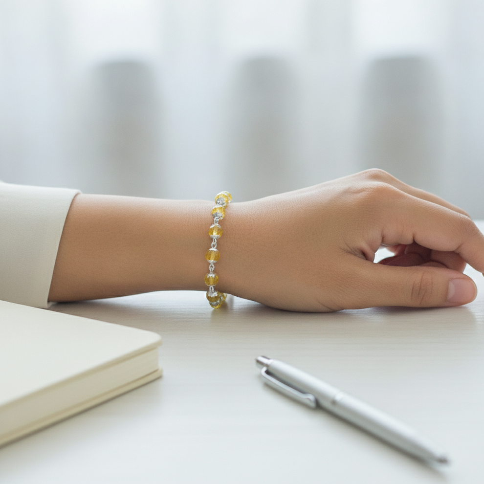 Silver Citrine Bracelet worn