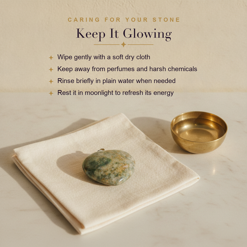 Unakite Heart Pendant — care guide