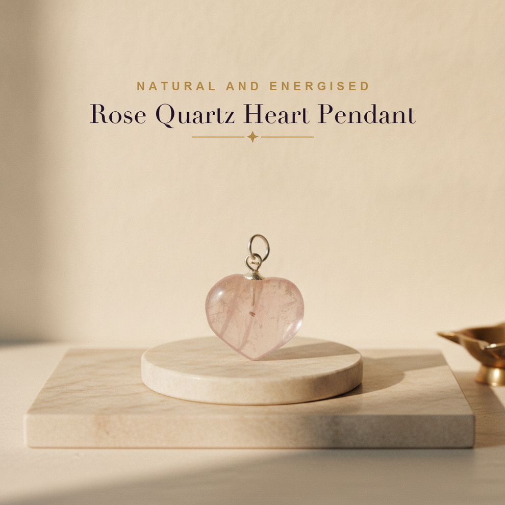 Rose Quartz Heart Pendant — For Sister